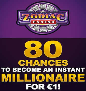 80 chances for only C$1 - Zodiac Casino is quite a nice casino website in Canada