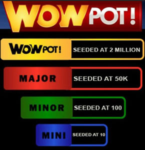 The 4 pots of the jackpot wheel