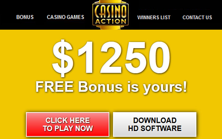 Welcome bonus at Casino Action