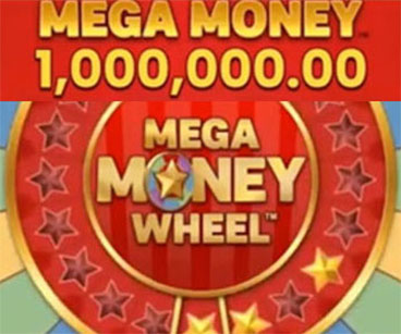 1 million dollar jackpot to be won on the Mega Money Wheel game